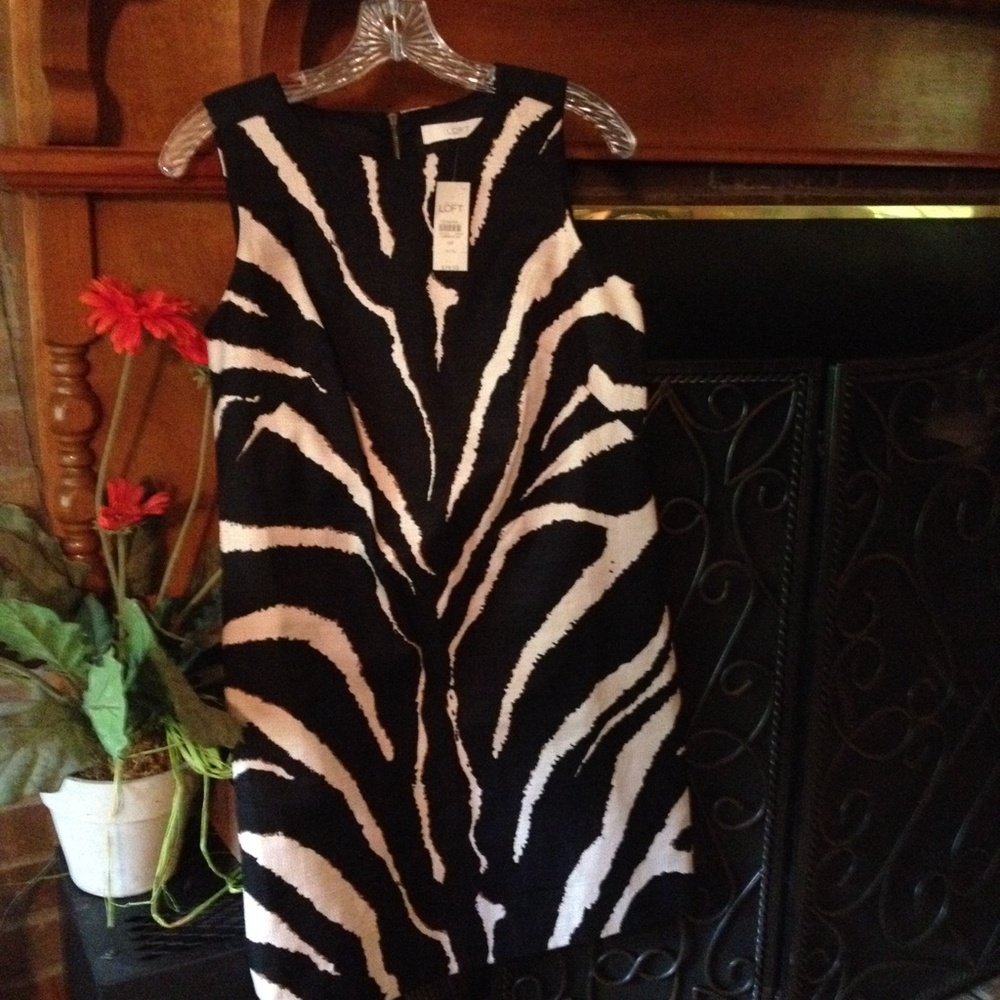 LOFT Animal Print Dress, Size 4 Petite (4P)